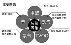 甲醛、苯、TVOC、氨和氡的来源、特征和危害