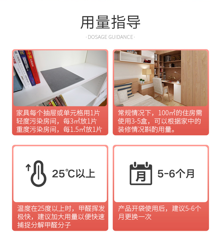 冰虫微纳除醛布-产品用量指导